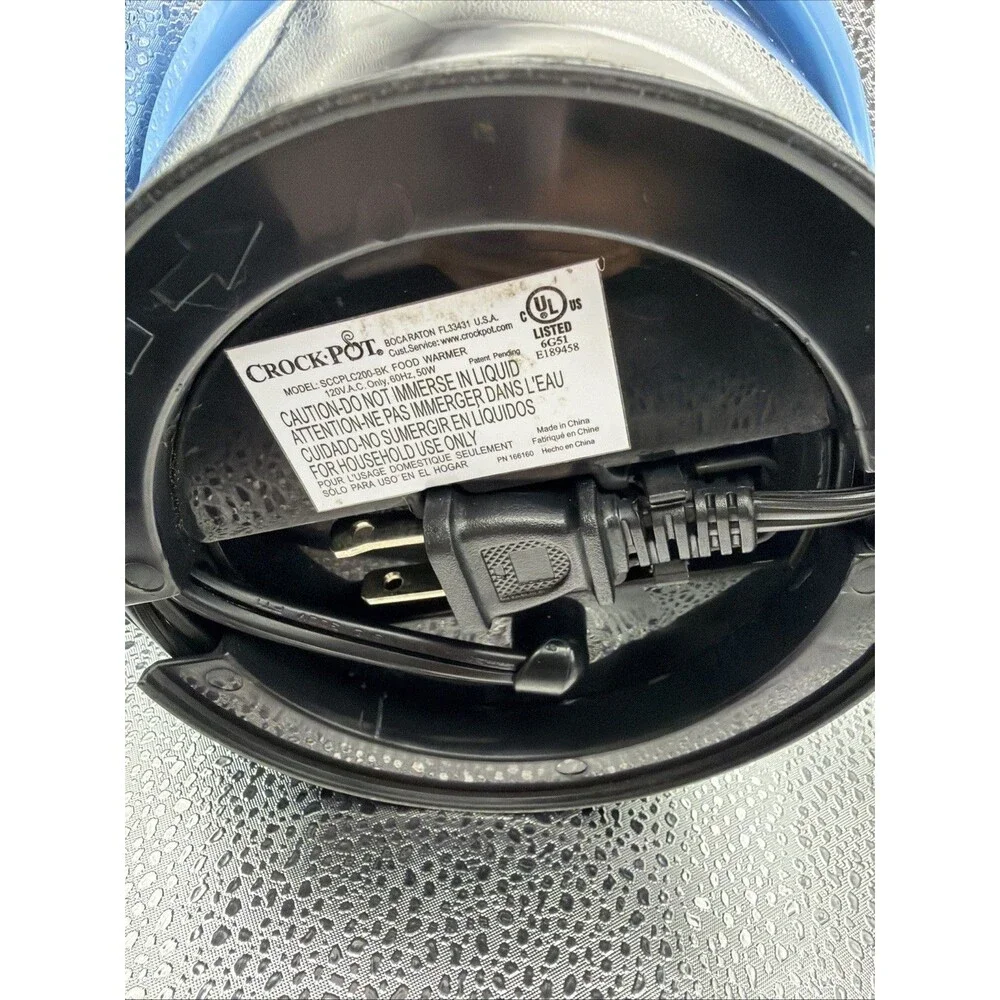 Crock-Pot Lunch Crock Food Warmer Blue Black 20 Oz Heat Travel Carry Slow Cooker